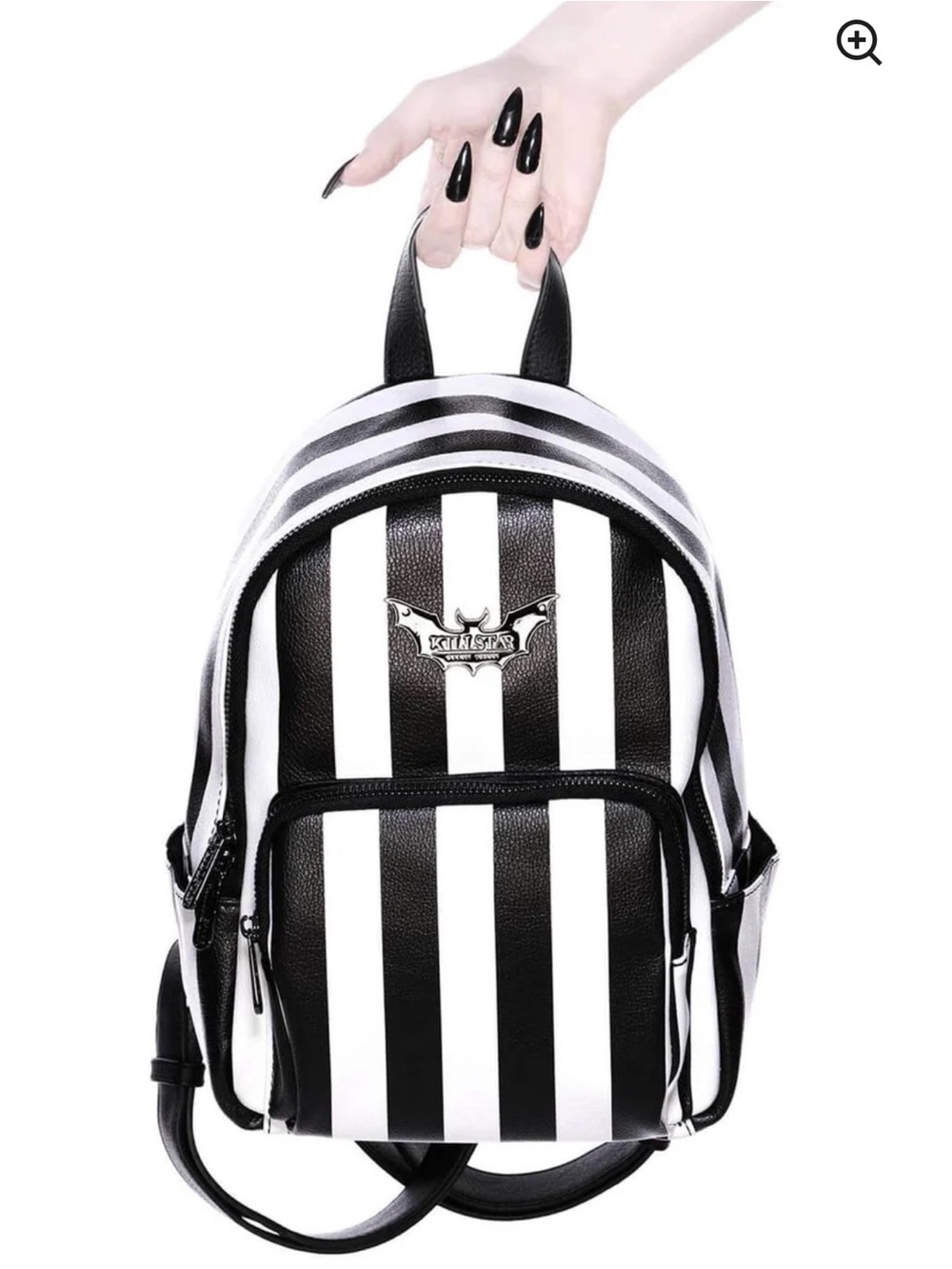 KILLSTAR Black and White Stripe Backpack